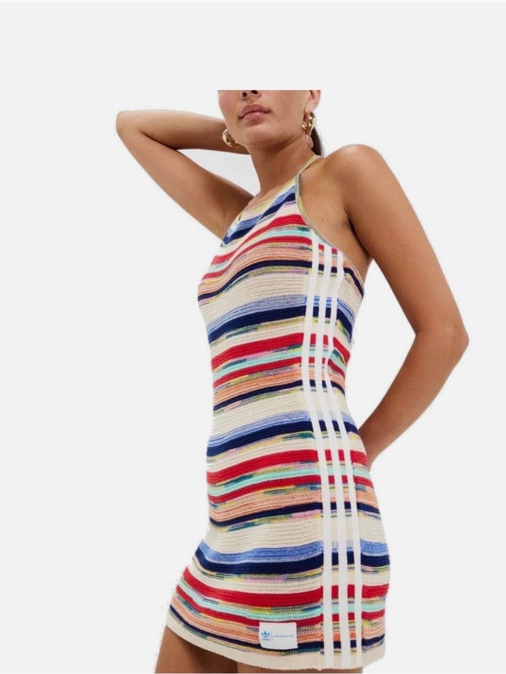 adidas KSENIASCHNAIDER Knitted Dress Crochet 3-Stripes Originals Womens